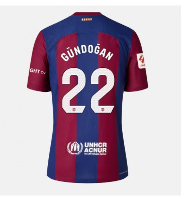 Lacne Ženy Futbalové dres Barcelona Ilkay Gundogan #22 2023-24 Krátky Rukáv - Domáci